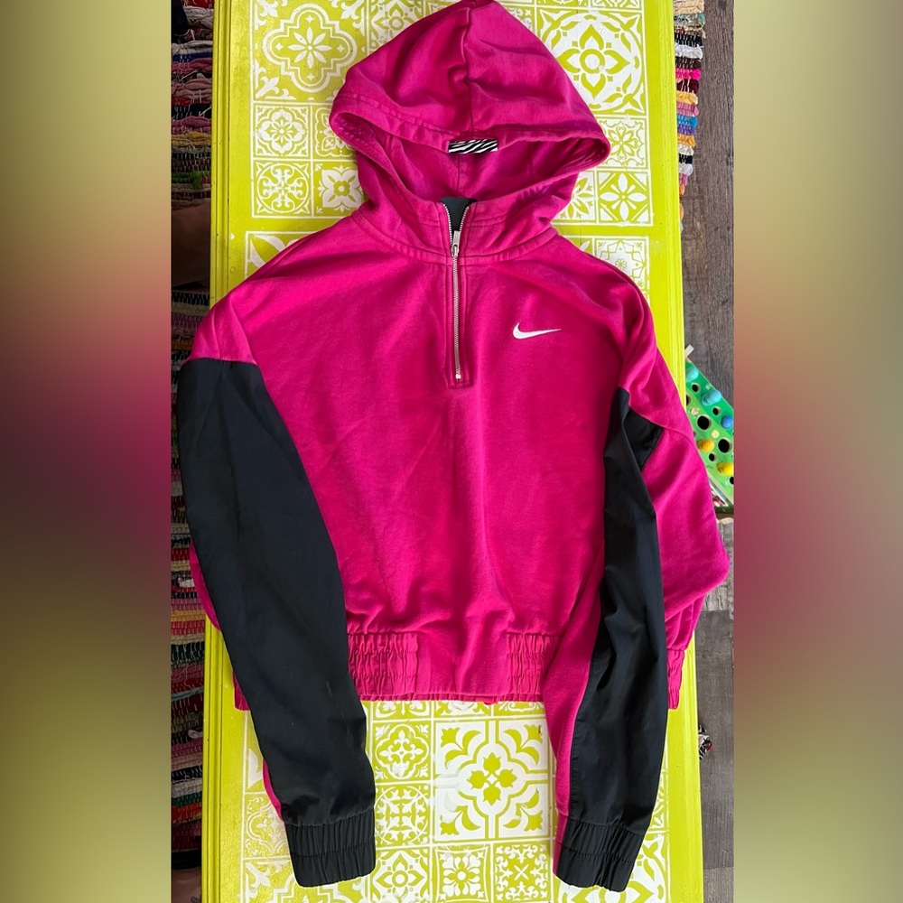 Nike Fuchsia and Black Pullover Hoodie